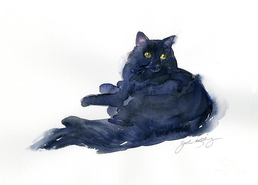 Cat Painting - Leon portrait by John Keeling