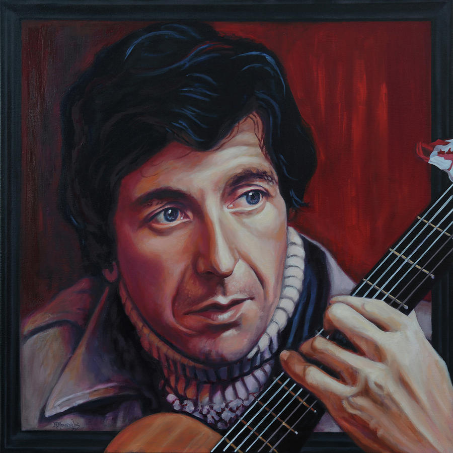 Leonard Cohen - Canadian Legend Painting by Maria Modopoulos