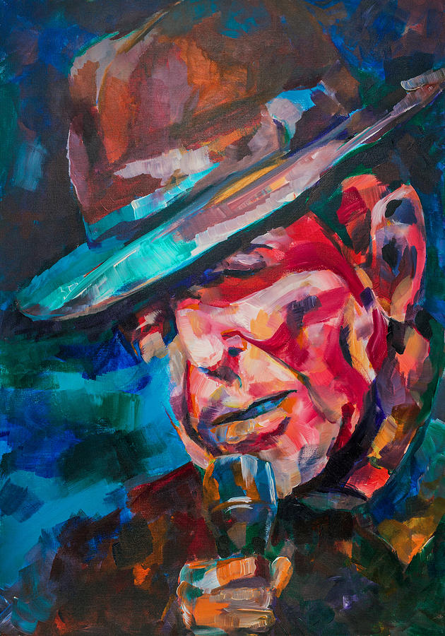 Jazz Painting - Leonard Cohen by Dima Mogilevsky