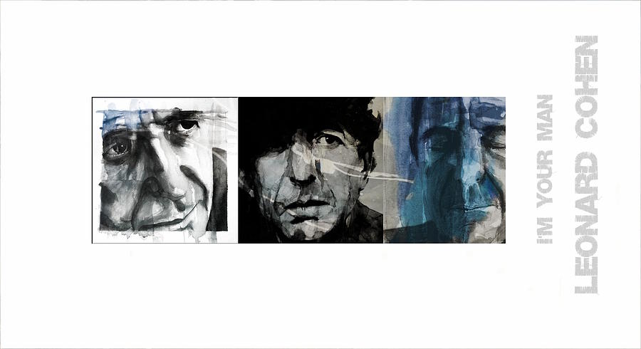 Leonard Cohen Triptych Mixed Media by Paul Lovering