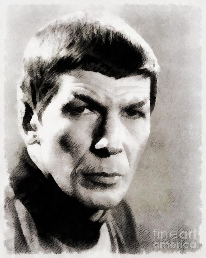 Music Painting - Leonard Nimoy as Spock, Star Trek Vintage by Esoterica Art Agency