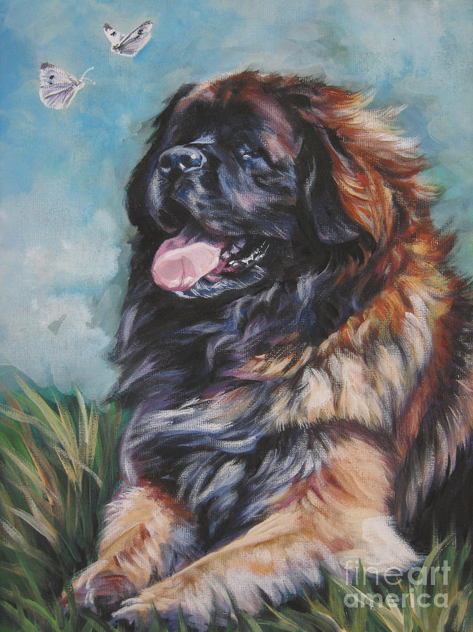 Butterfly Painting - Leonberger Art Print by Lee Ann Shepard