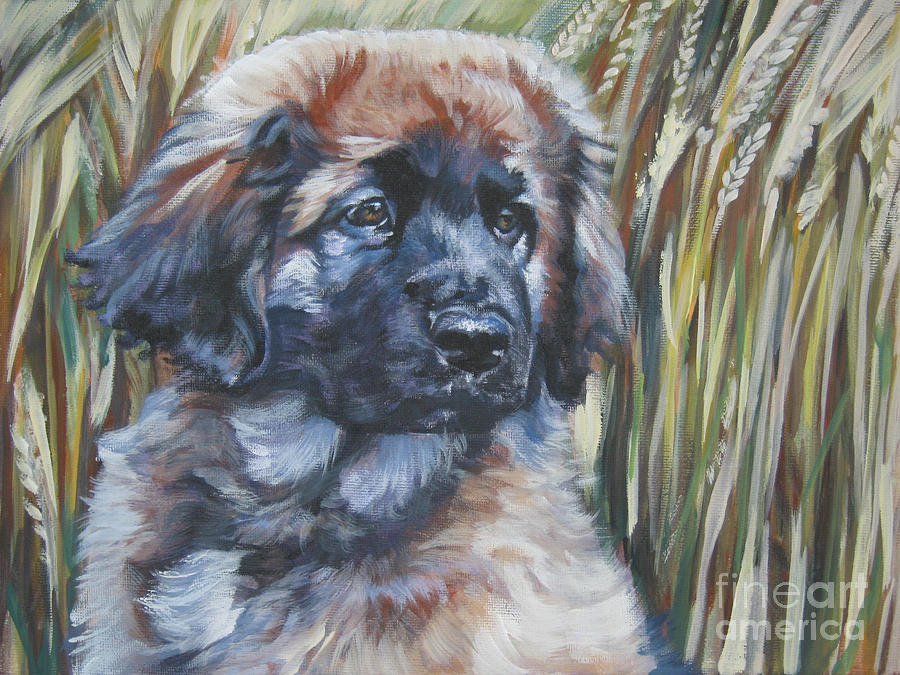 Leonberger Pup Painting by Lee Ann Shepard