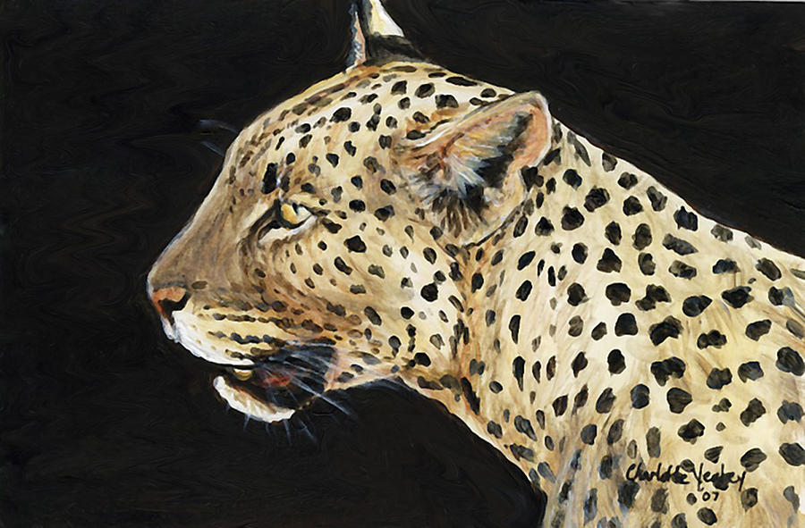 Wildlife Painting - Leopard by Charlotte Yealey