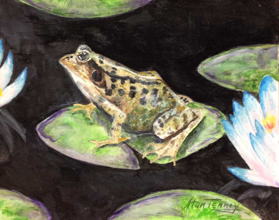 Leopard Frog Painting by Stan Tenney