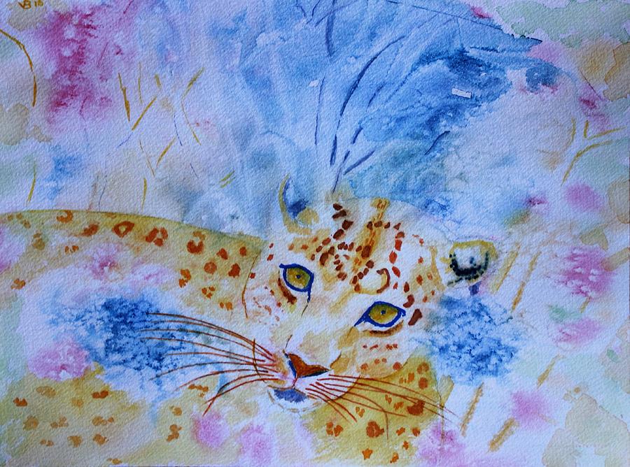 Leopard Hide and Seek Painting by Vera Smith