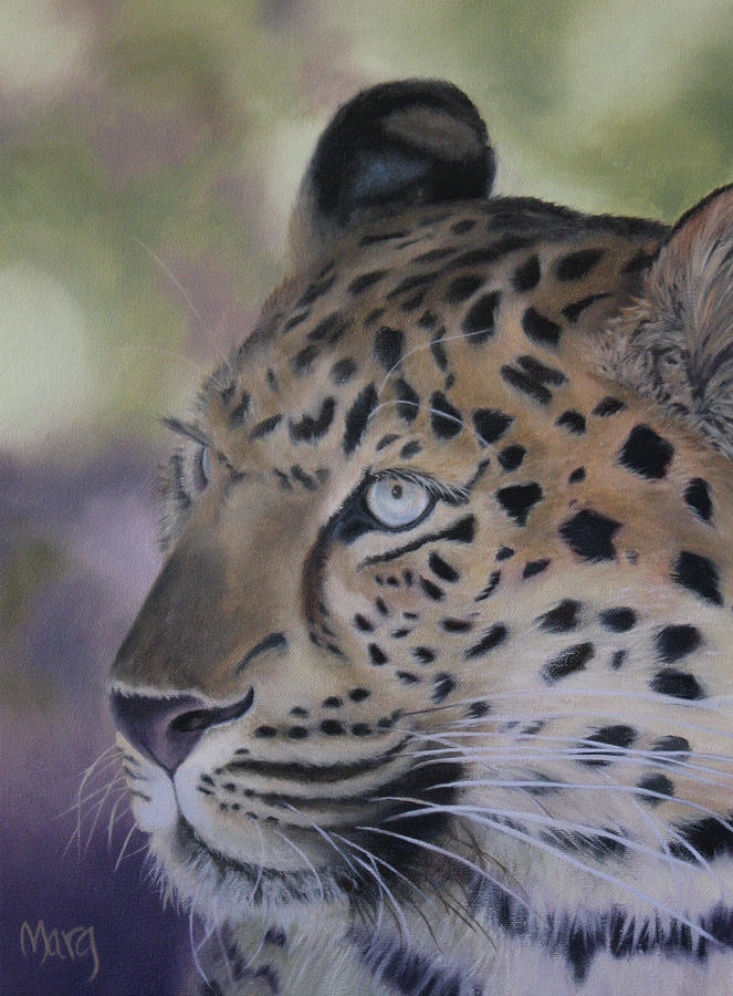 Leopard Painting by Marg Wolf