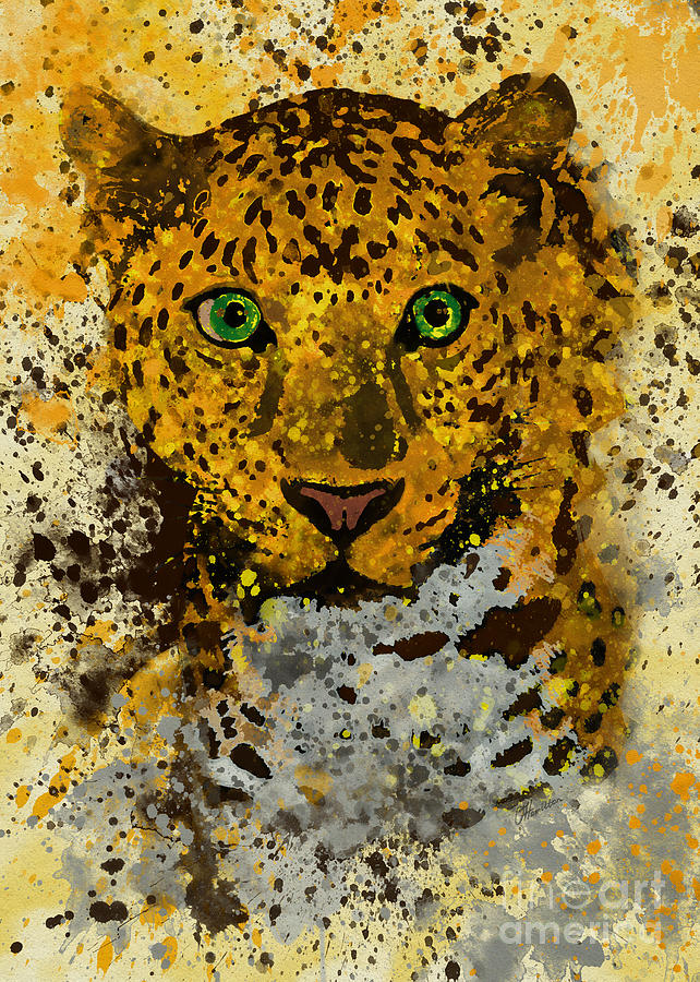 Leopard Mixed Media by Olga Hamilton