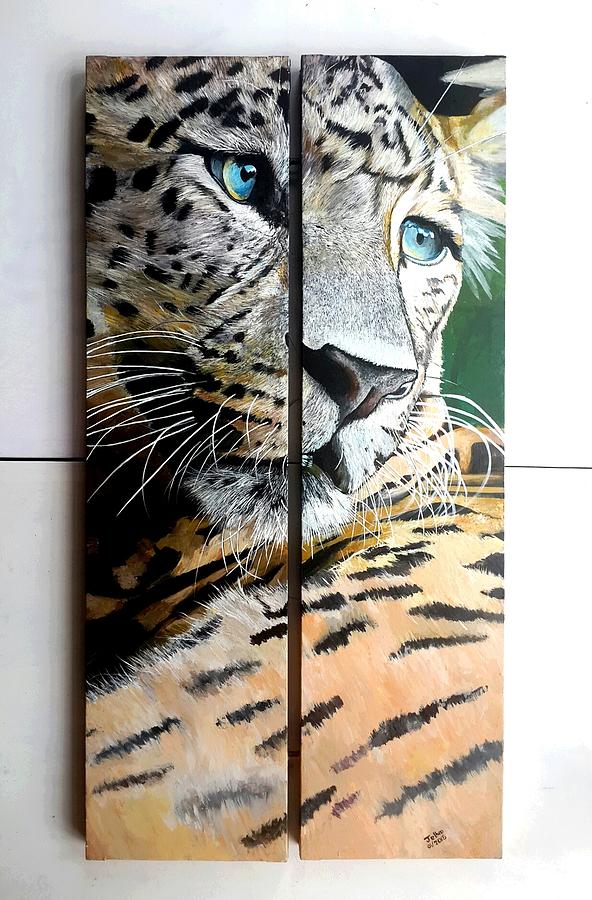 Leopard Portrait Painting by Jethro Longwe - Pixels