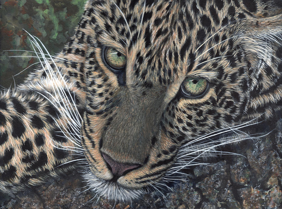Leopard Portrait Painting by John Neeve