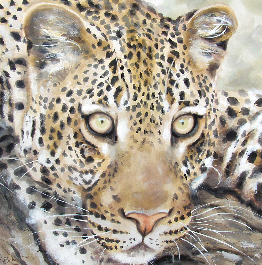 Leopard Stare Painting by Leigh Banks - Fine Art America