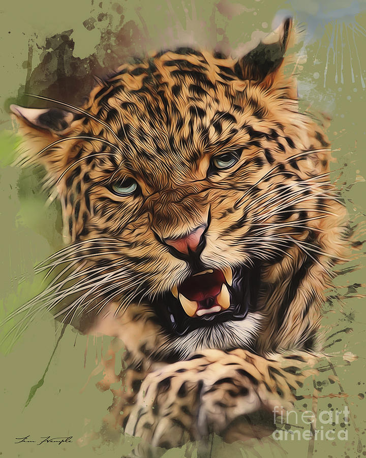 Leopard Digital Art by Tim Wemple