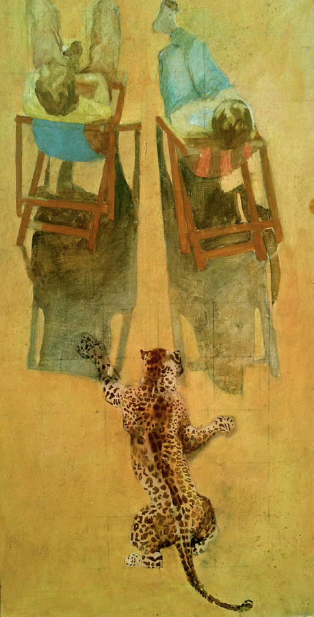 Leopards lunch Painting by Tom Smith