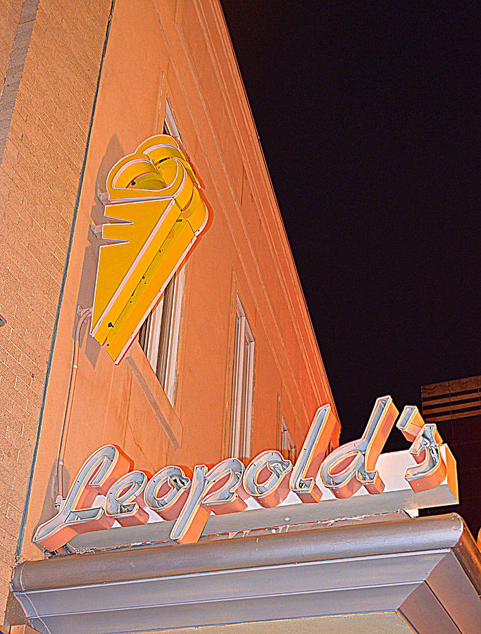 Ice Cream Photograph - Leopolds Ice Cream Sign by Linda Covino