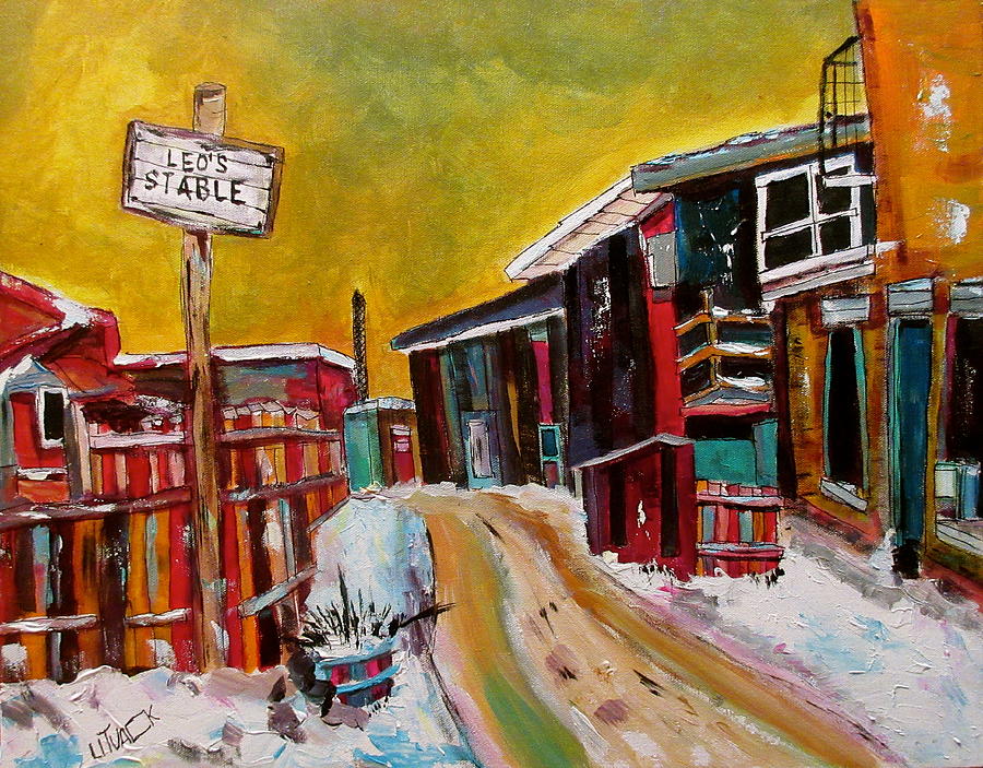 Leos Stables Griffintown Painting by Michael Litvack