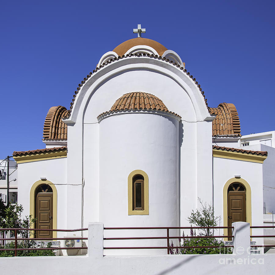 Greek Photograph - Lerapetra church rear by Antony McAulay