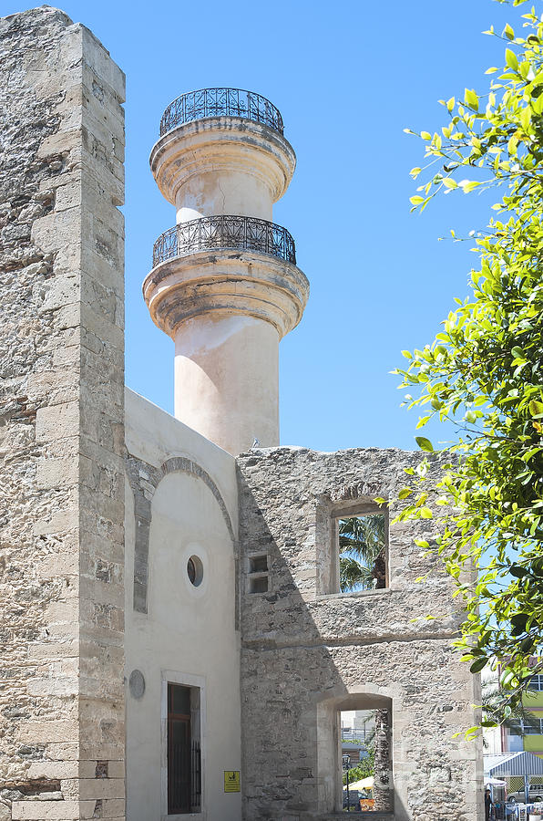 Greek Photograph - Lerapetra Turkish Mosque Ruin Side by Antony McAulay