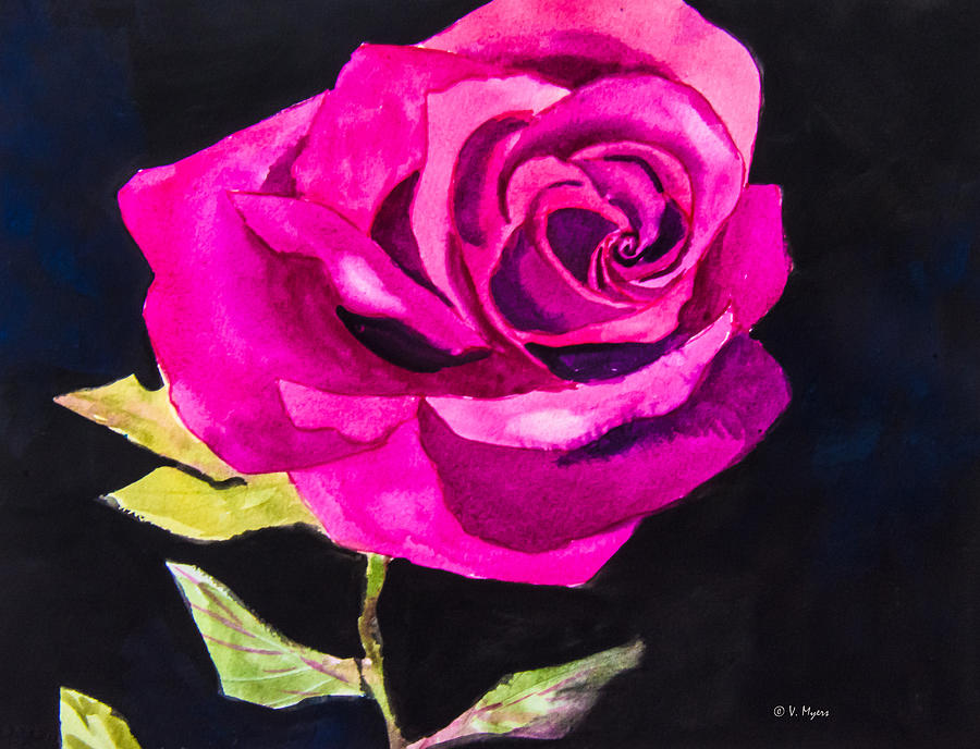 Leroy Rose Painting by Vickie Myers