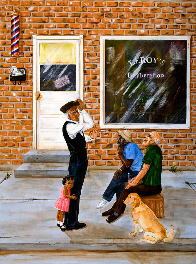 Leroys Barbershop Painting by Dorothy Riley