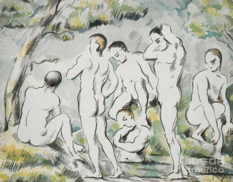 Les Baigneurs, Petite planche by Paul Cezanne Painting by Paul Cezanne