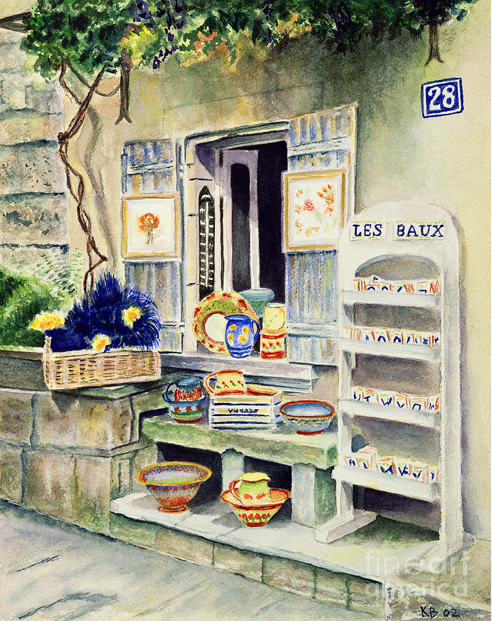 Les Baux Painting by Karen Fleschler