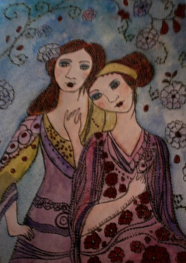 Femmes Painting - Les Demoiselles by Anne BAZABIDILA