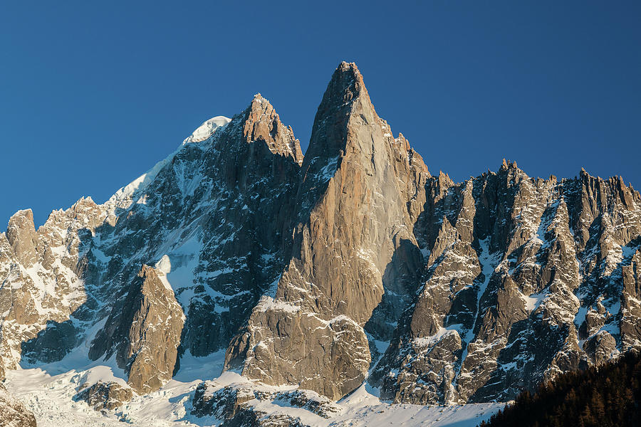 Les Drus - Alpine peaks in Chamonix Mont Blanc Photograph by Chris Warham