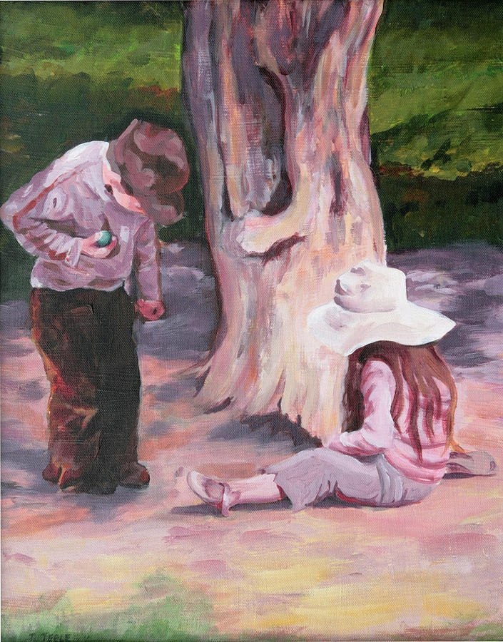 Les Enfant Aux Parc Mattisse Painting by Trina Teele