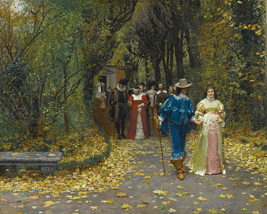 Les Fiances Painting by Marie-Francois Firmin-Girard