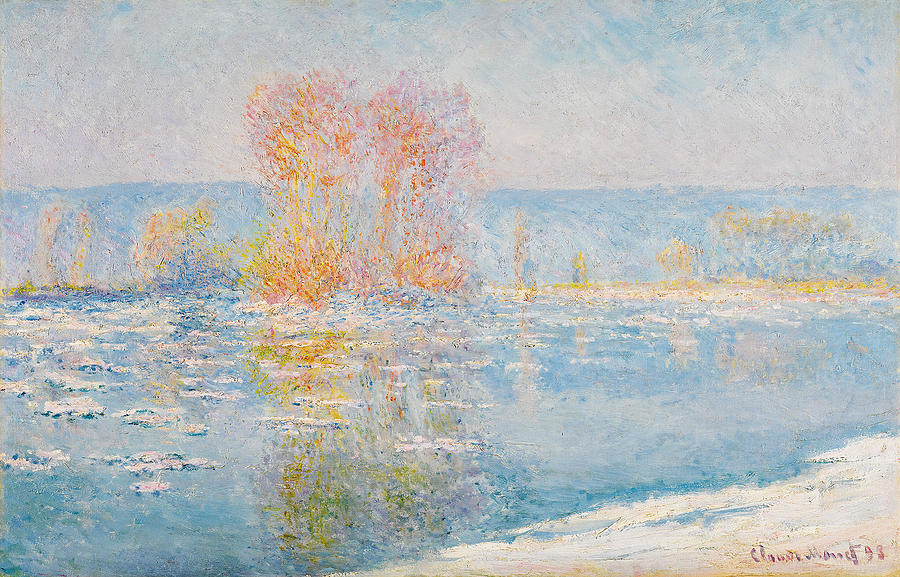 Les Glacons. Bennecourt Painting by Claude Monet