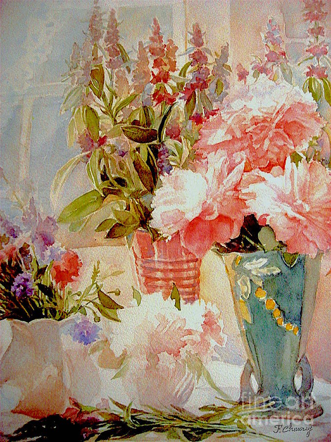 Les Grands Vases Painting by Francoise Chauray