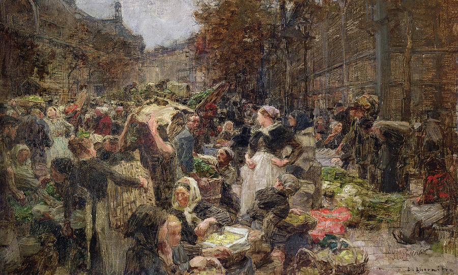 Les Halles Painting by Leon Augustin Lhermitte - Fine Art America