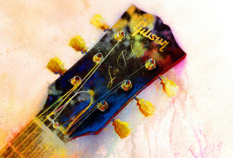 Guitar Painting - Les is More by Andrew King