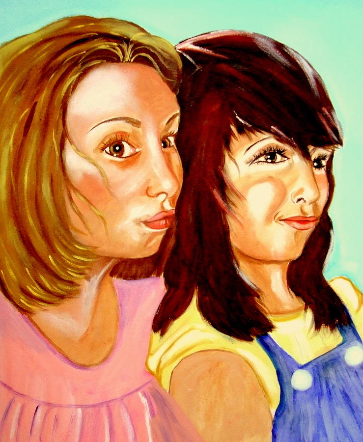 Les Meilleures Amies   Hanna and Yasmine Painting by Rusty Gladdish