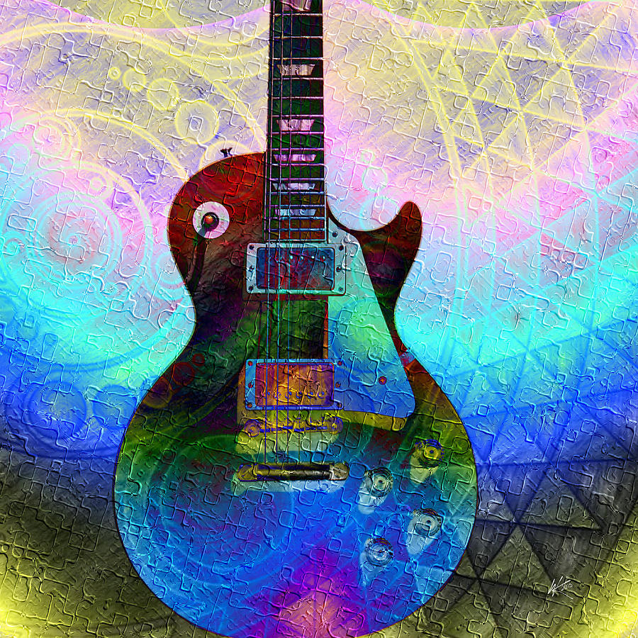 Les Paul Guitar 1 Digital Art by Kiki Art