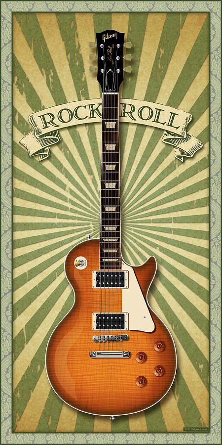 Eric Clapton Digital Art - Les Paul Rock and Roll by WB Johnston
