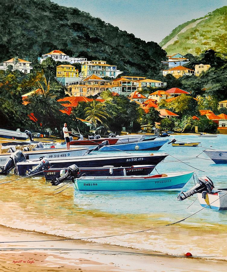 Les Saintes, French West Indies Painting by Robert W Cook