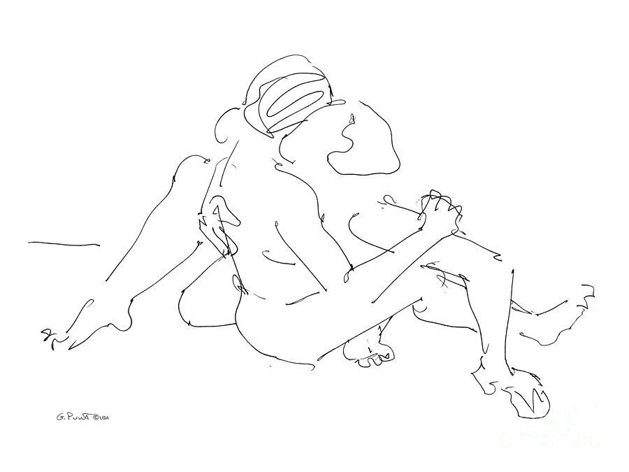 Lesbian Art 2 Drawing by Gordon Punt