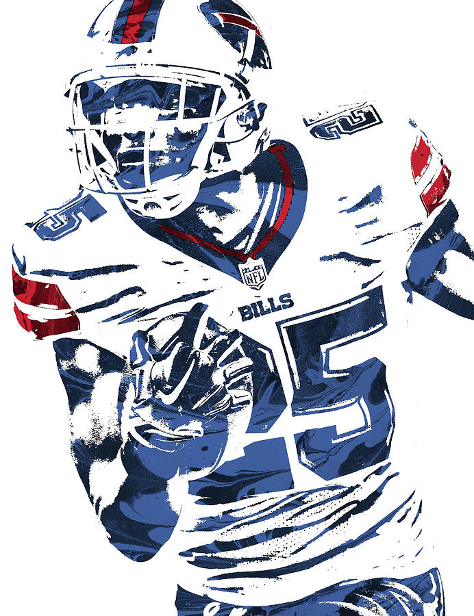 Lesean Mccoy Buffalo Bills Pixel Art Mixed Media by Joe Hamilton