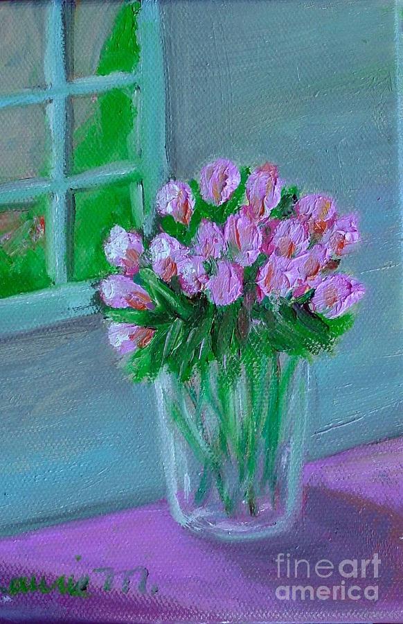 Leslies Roses Painting by Laurie Morgan