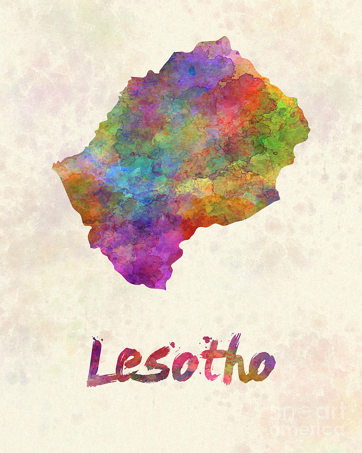 Lesotho in watercolor Painting by Pablo Romero