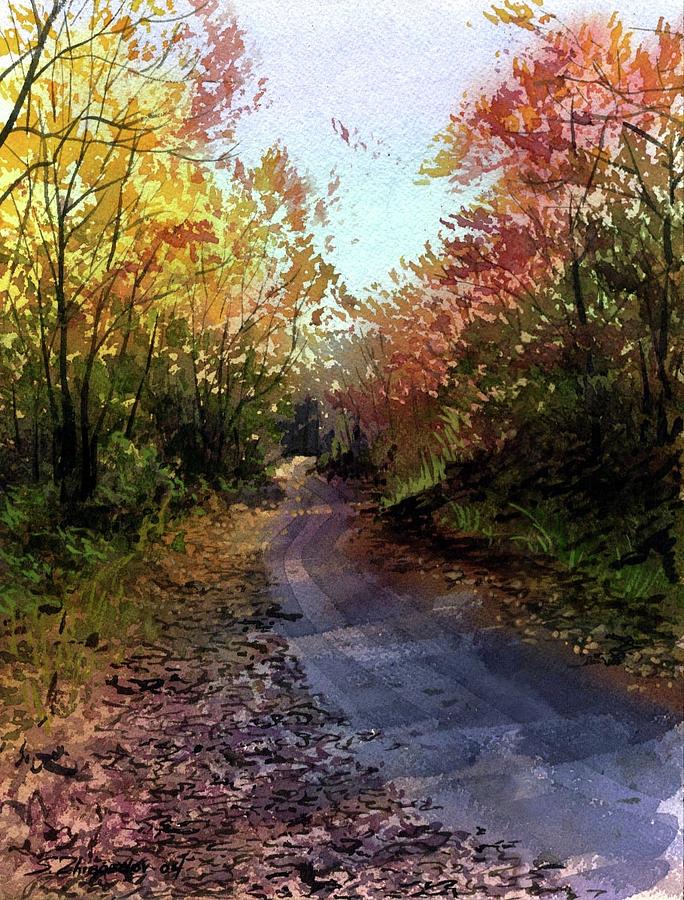 Tree Painting - Less Travelled Path by Sergey Zhiboedov