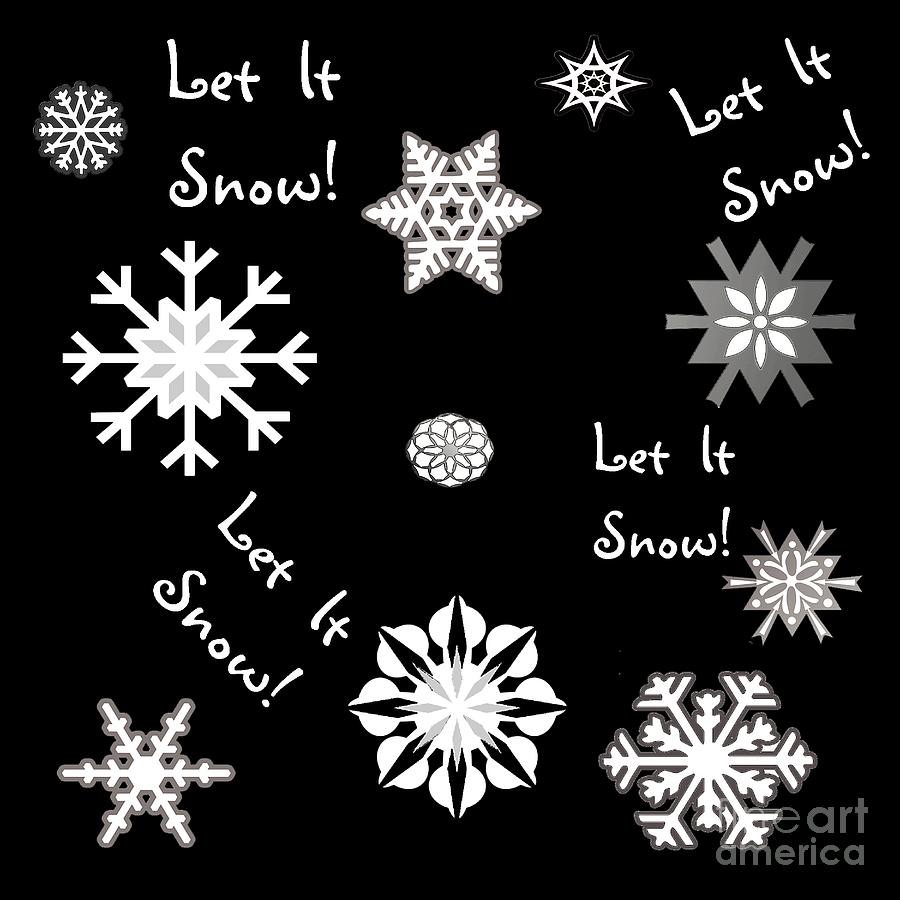 Christmas Digital Art - Let It Snow Color Choice by Two Hivelys