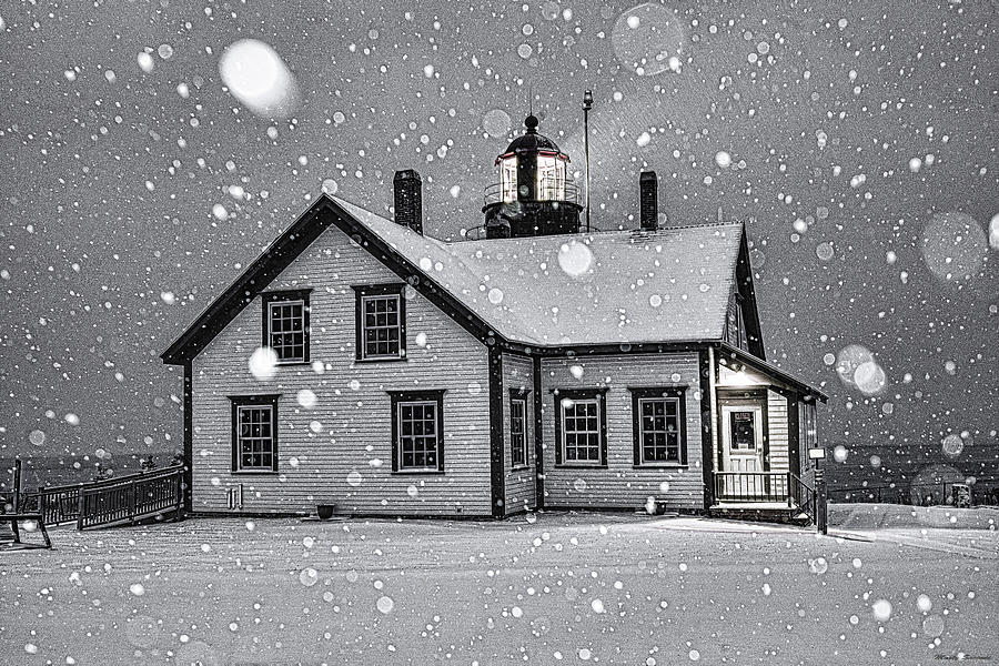 Lighthouse Photograph - Let it Snow by Marty Saccone