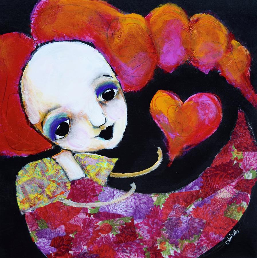Whimsical Mixed Media - Let Me Call You Sweetheart by Jen Jovan