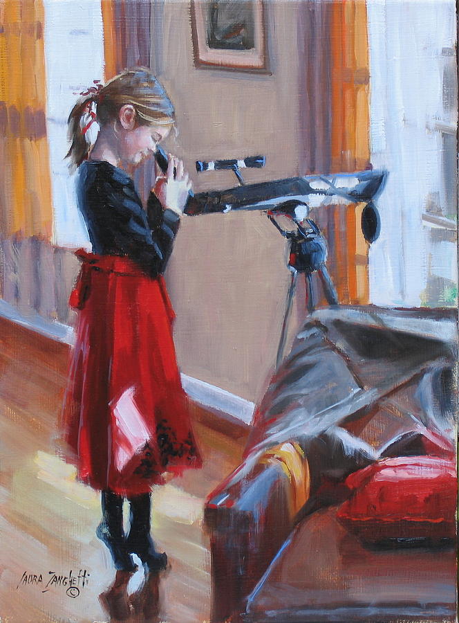 Portrait Painting - Let Me See by Laura Lee Zanghetti