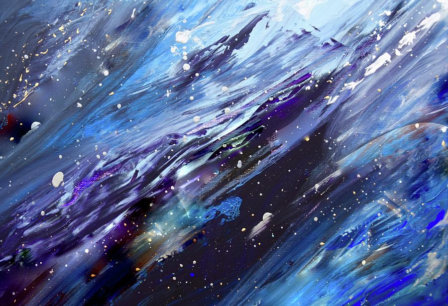 Abstract Painting - Let there be a firmament in the Midst of the Waters by Laurie Snow Hein