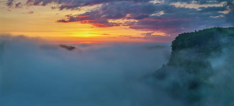 Letchworth Fog at Sunrise Photograph by Mark Papke