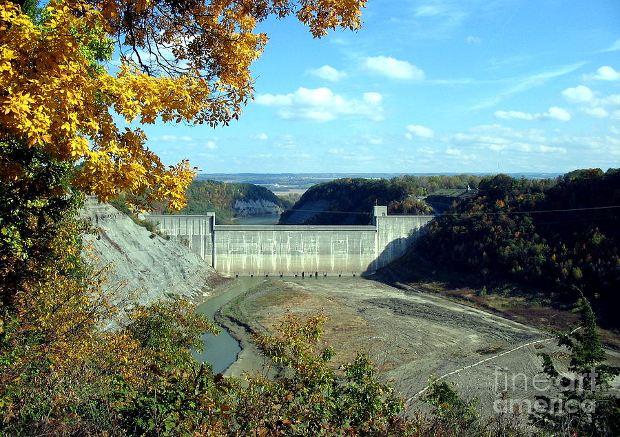 Letchworth State Park Mount Morris Dam Autumn Drought Photograph by Rose Santuci-Sofranko