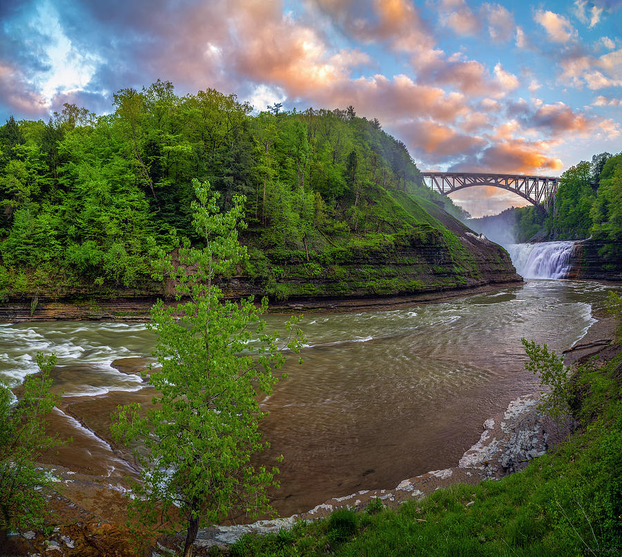 Letchworth Upper Falls Photograph by Mark Papke